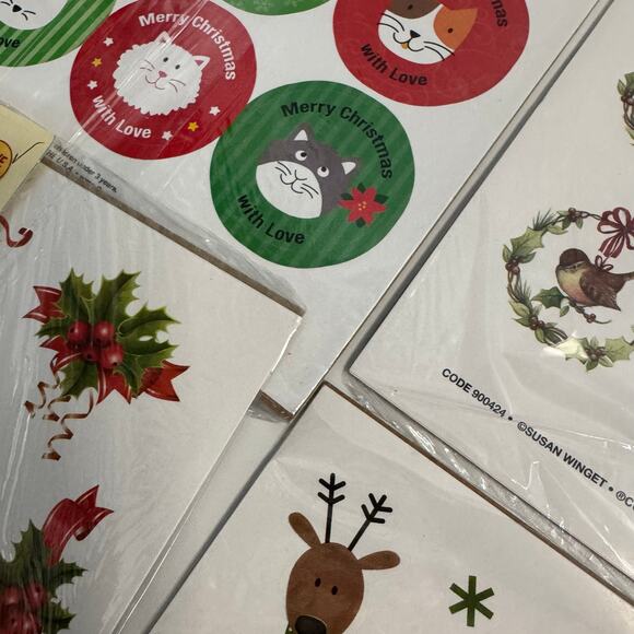 Lot of 25 Mixed Sheets 1980s Vintage Currant Holiday Christmas stickers - Picture 7 of 9